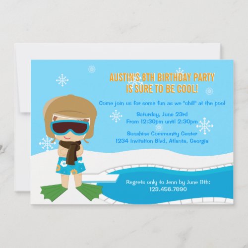 Winter Pool Party Invite