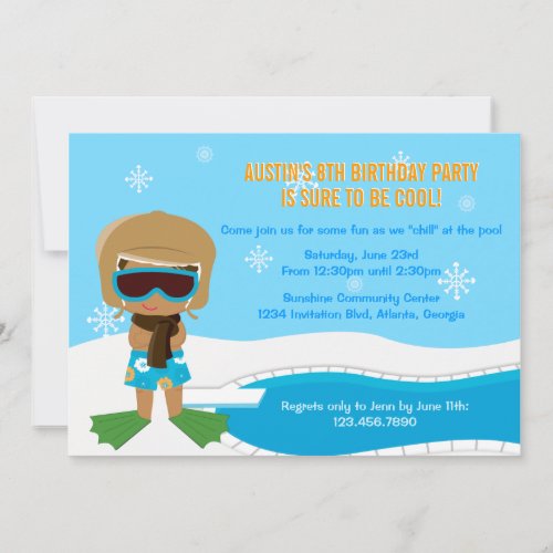 Winter Pool Party Invite