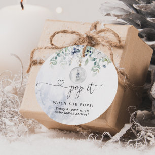 Winter Pop it when she pops baby shower Favor Tag