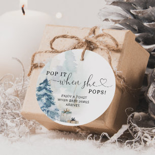 Winter Pop it when she pops baby shower Favor Tag