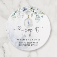 Winter Pop it when she pops baby shower Favor Tag