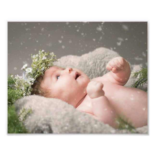 Winter Portrait Personalize Template Easy To Frame Photo Print (Front)