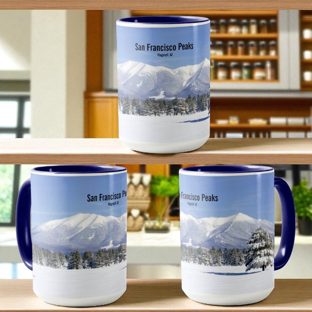 Winter Prairie San Francisco Peaks Flagstaff AZ Mug (View around the mug )