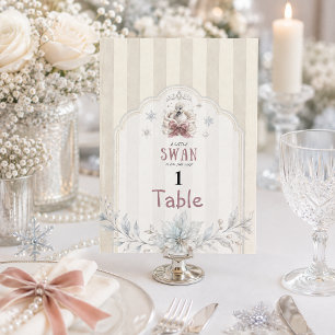 Winter Princess A Little Swan Baby Shower Table Number