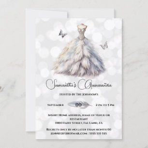 Winter princess Quinceañera fantasy ballgown chic Invitation