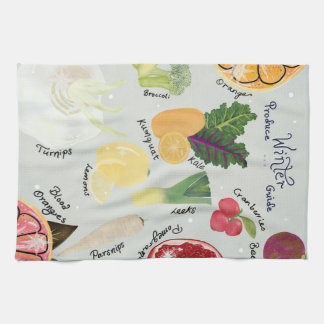Winter Produce Guide Kitchen Towel