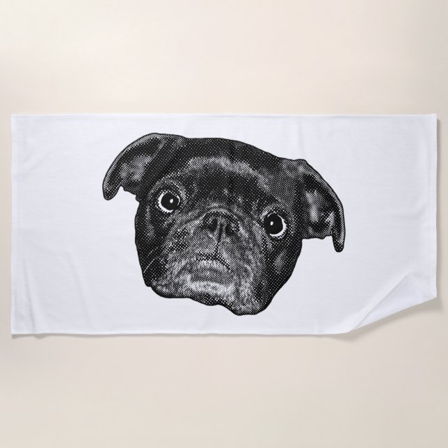 Winter Pug Dot Towel (Front)