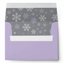 Winter Purple and Gray Snowflake Pattern Envelope
