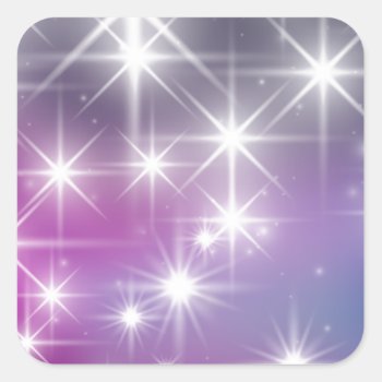 Winter  Purple  Lilac   White Lights  Sparkles Square Sticker by esoticastore at Zazzle