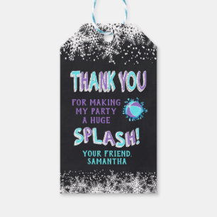 Winter Purple Thank you coming Pool Party Favor Gift Tags
