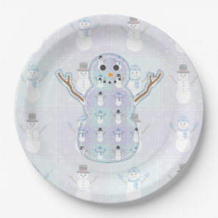 Winter Quilt Paper Plate