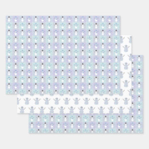 Winter Quilt Wrapping Paper Set