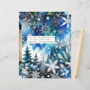 Winter Quote Blue Scrapbook Paper