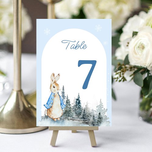Winter Rabbit Arch Table Number