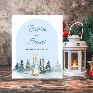 Winter Rabbit Babies are Sweet arch Poster