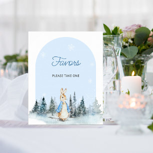 Winter Rabbit Favors Arch Sign Poster