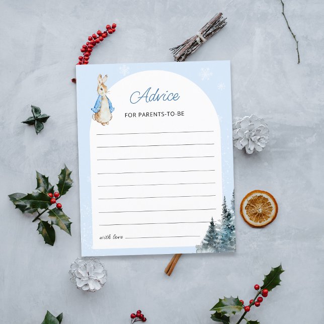 Winter Rabbit Parents-to-be Arch Advice Card (Creator Uploaded)