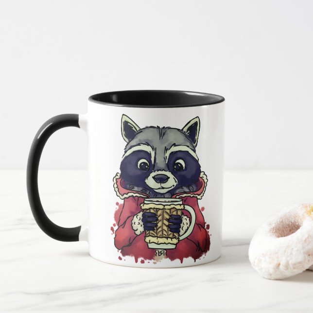 Winter raccoon mug (With Donut)