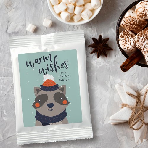Winter Raccoon Personalized Holiday Hot Chocolate Drink Mix