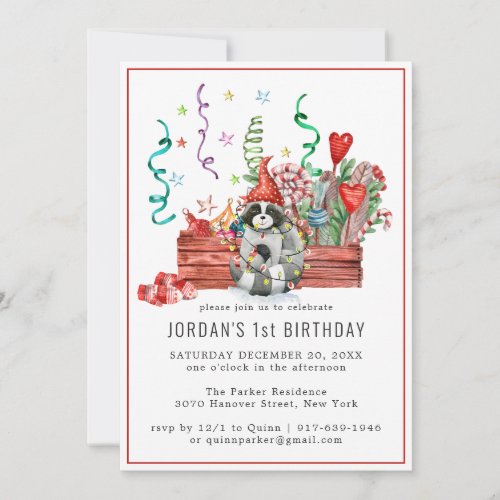 Winter Raccoons  Woodland Party Invitation