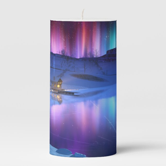 Winter Rainbow Candle (Front)