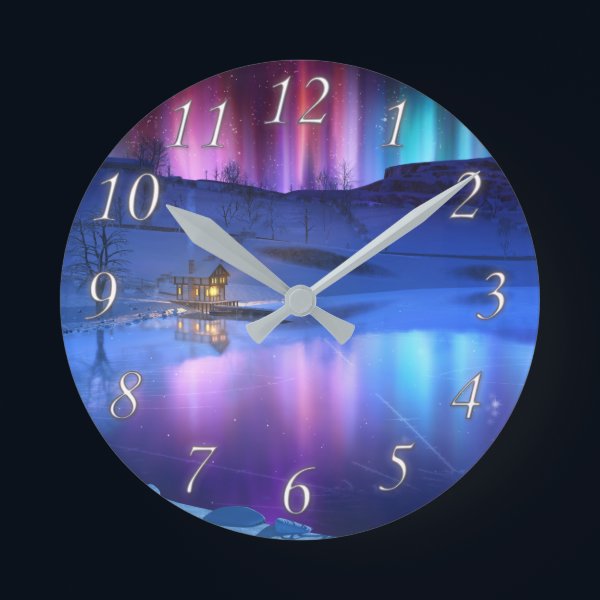 Winter Rainbow Clock