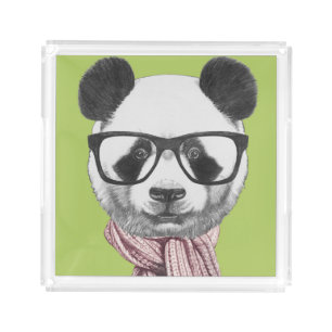 Winter Ready Panda Bear Acrylic Tray