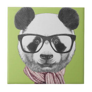 Winter Ready Panda Bear Ceramic Tile