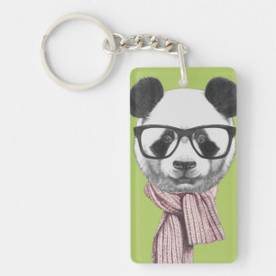 Winter Ready Panda Bear Keychain