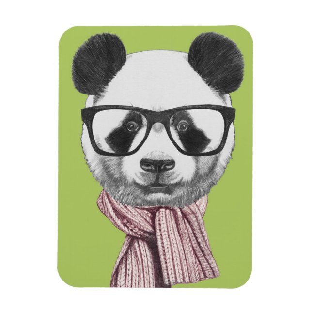 Winter Ready Panda Bear Magnet (Vertical)