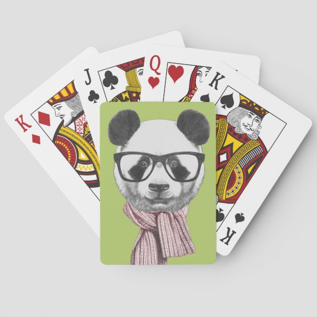 Winter Ready Panda Bear Poker Cards (Back)