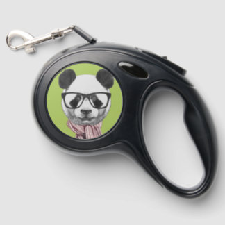 Winter Ready Panda Bear Retractable Pet Leash