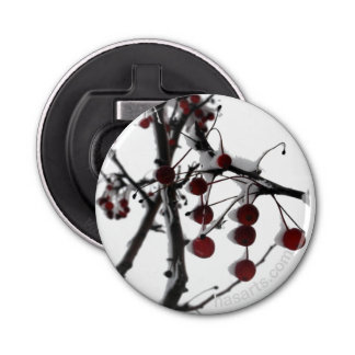 Winter Red Berries Bottle Opener