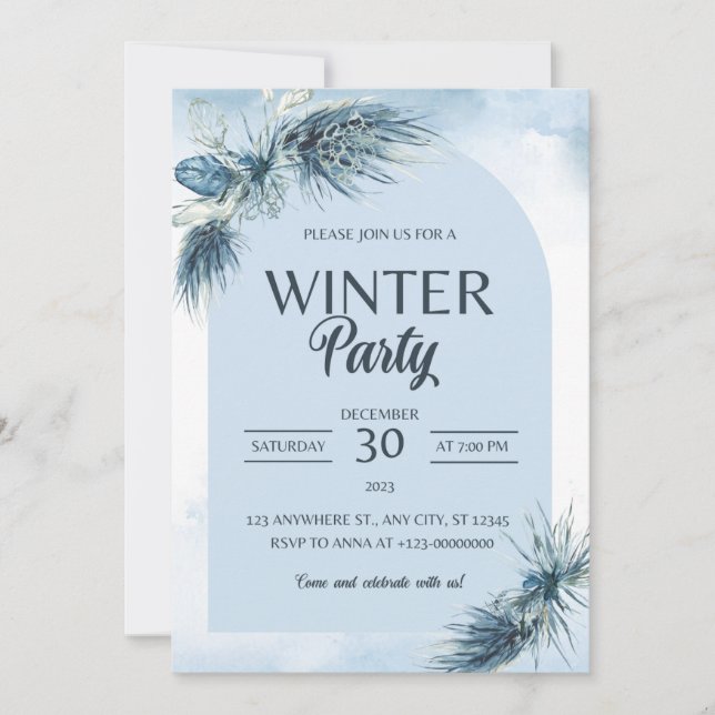 Winter Red Berries Christmas Wedding invitations. Invitation (Front)