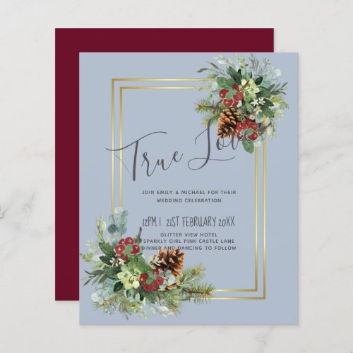 Winter Red Berries Pine Cones Wedding