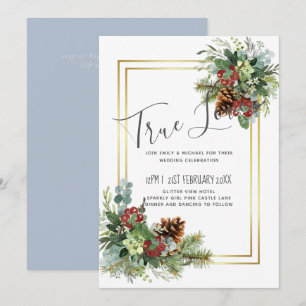 Winter Red Berries Pine Cones Wedding