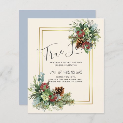 Winter Red Berries Pine Cones Wedding