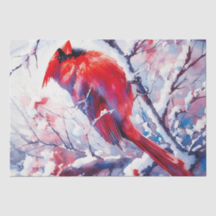 Winter Red Cardinal Bird Tissue Paper