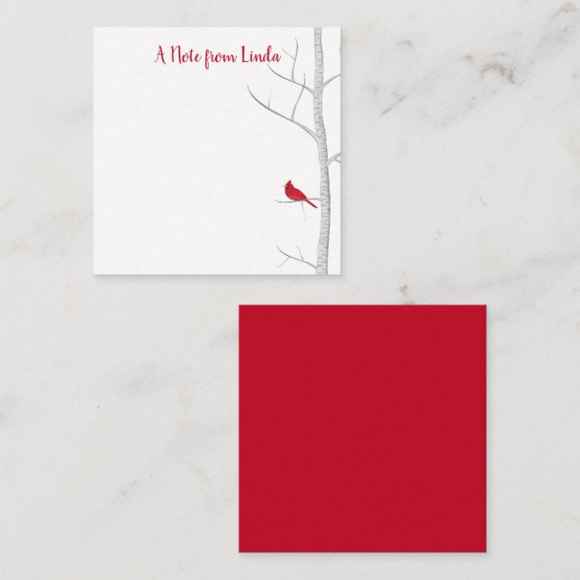 Winter Red Cardinal Elegant Rustic Nature Custom Note Card (Front/Back)