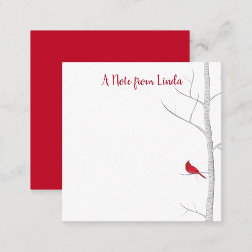 Winter Red Cardinal Elegant Rustic Nature Custom Note Card