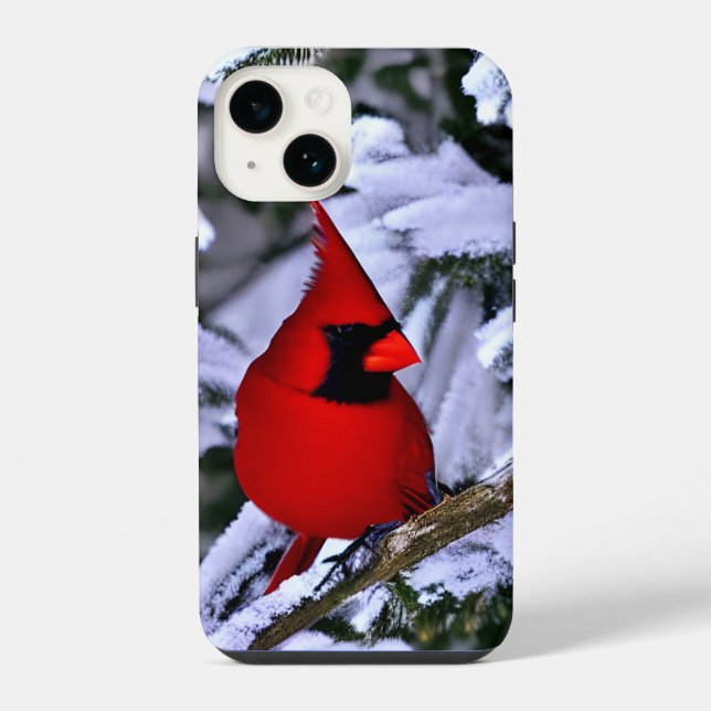Winter Red Cardinal Iphone Case (Back)