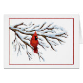 Winter Red Cardinal Notecard (Front Horizontal)