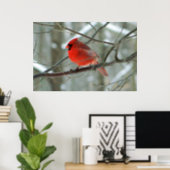 Winter Red Cardinal Poster (Home Office)