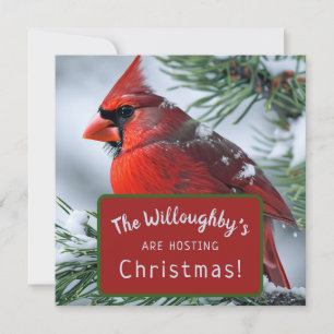 Winter Red Cardinal RIP Memorial Christmas Wedding Save The Date