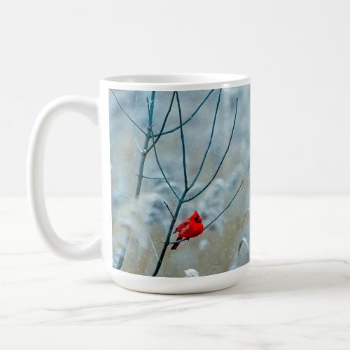Winter Red Cardinal Snow Photo Coffee Mug