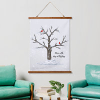 Winter Red Cardinals on Snowy Tree