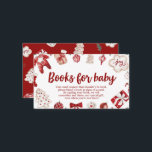Winter Red Christmas Baby Shower Books for Baby Enclosure Card<br><div class="desc">Winter Red Christmas Baby Shower Books for Baby</div>