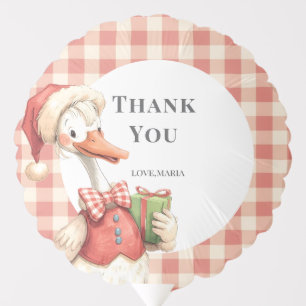 Winter Red Christmas Silly Goose  1st birthday Balloon