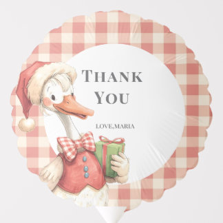 Winter Red Christmas Silly Goose  1st birthday Balloon