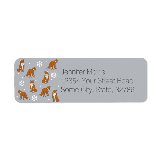 Winter Red Foxes Pattern Label (Front)
